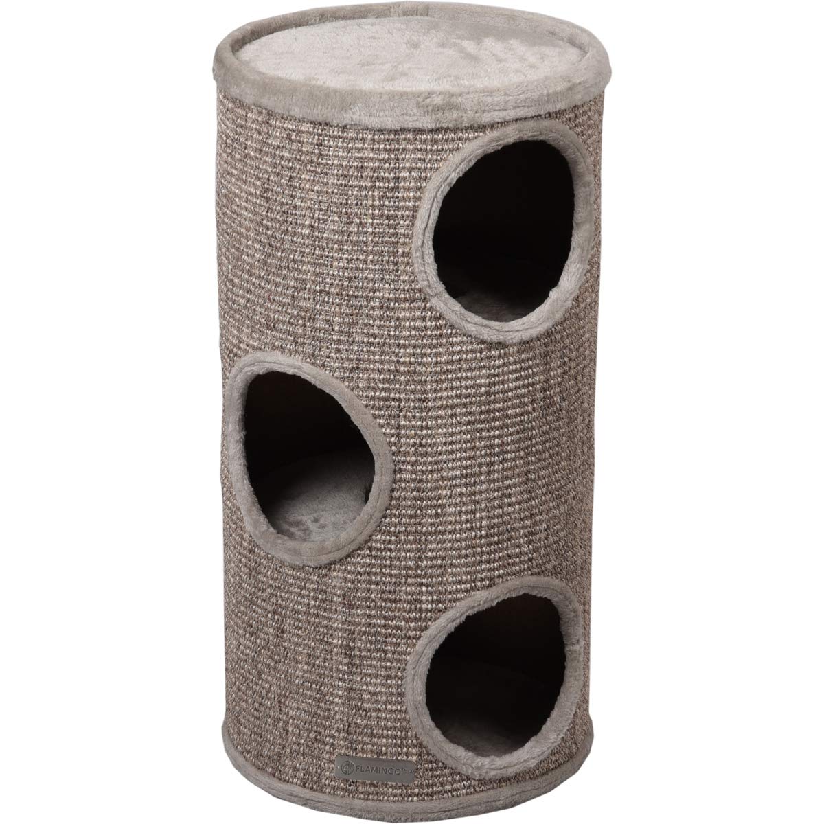 Kratztonne Greta M mit 3 Etagen, Grau / Natur / Hellbraun M (1er Pack)