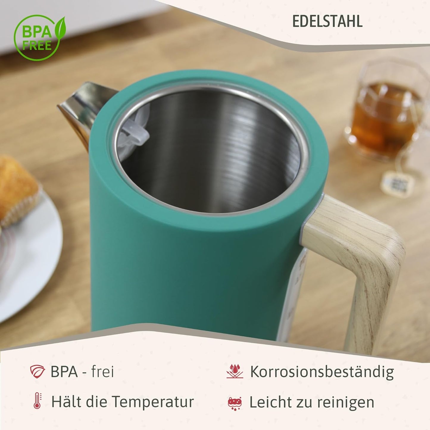 Frühstücksset mit Toaster & Wasserkocher, Grün