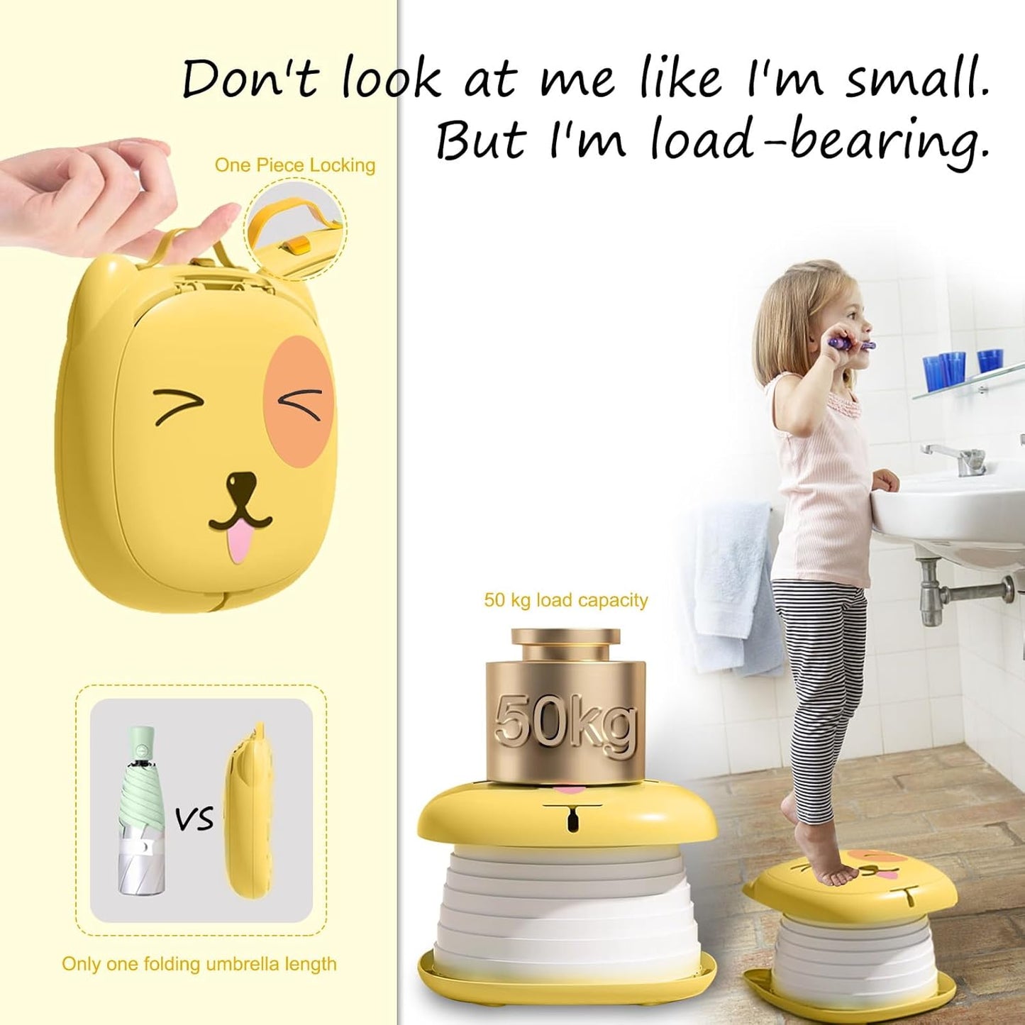 Tragbare Kinder-Toilette für Reisen, Gelb