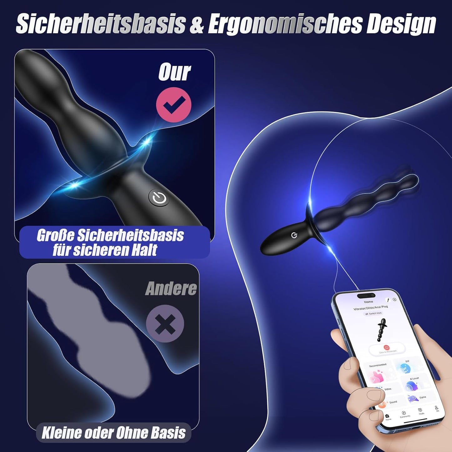 Analvibrator Plug mit 9 Vibrationen für Einsteiger