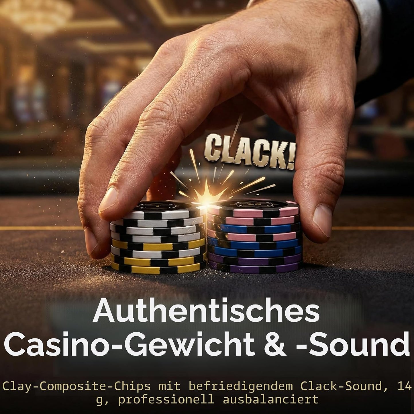 Pokerkoffer-Set mit 500 nummerierte Chips, 500 Chips mit Zahlen Alukoffer