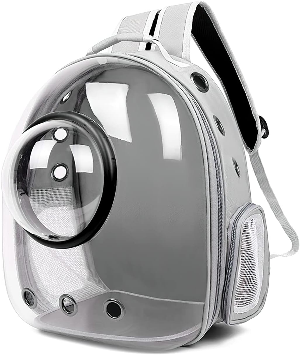 Haustier-Rucksack mit Lüftungssystem (Raumkapsel-Design), Grau 35*45*28CM