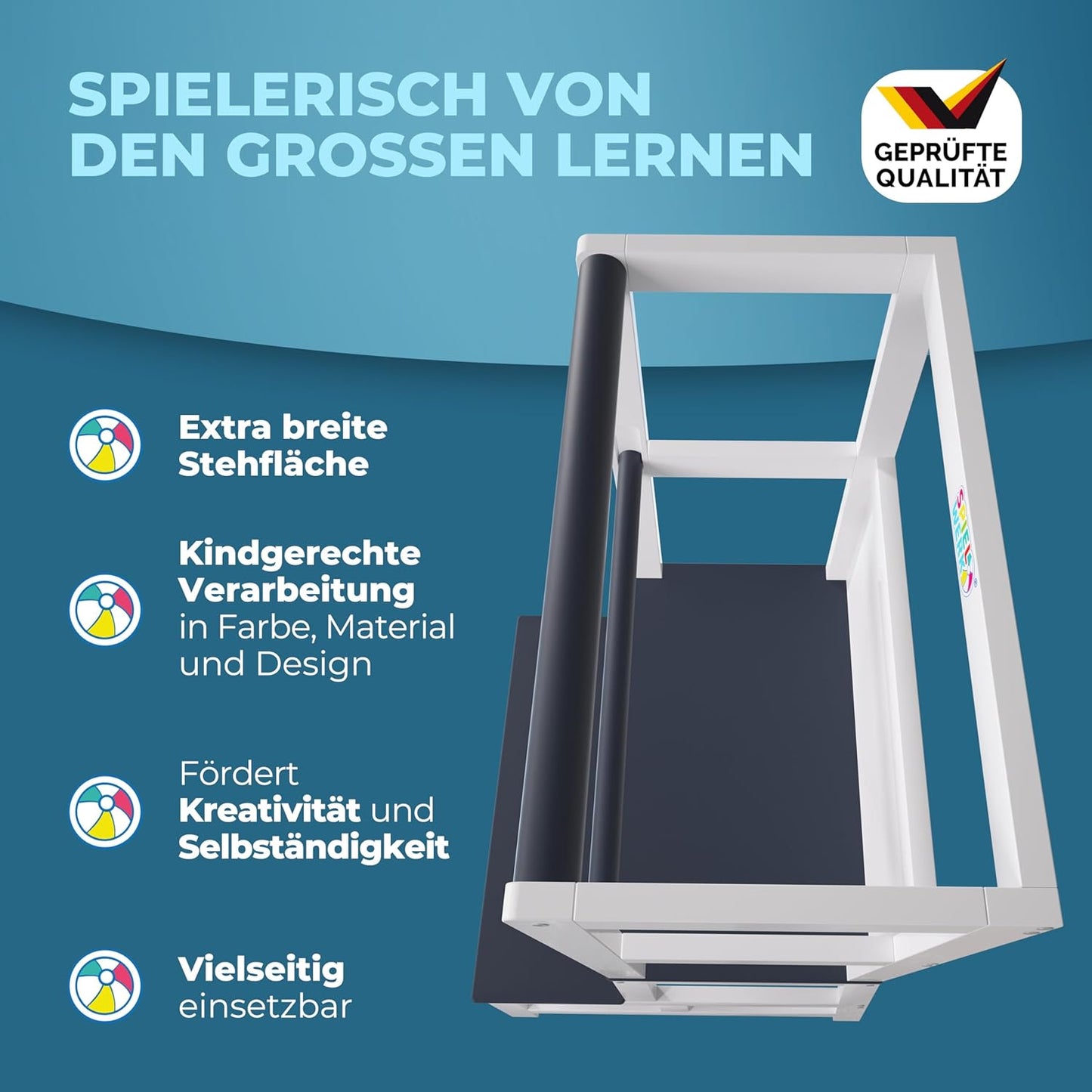 Lernturm mit Tafel, Weiß-grau