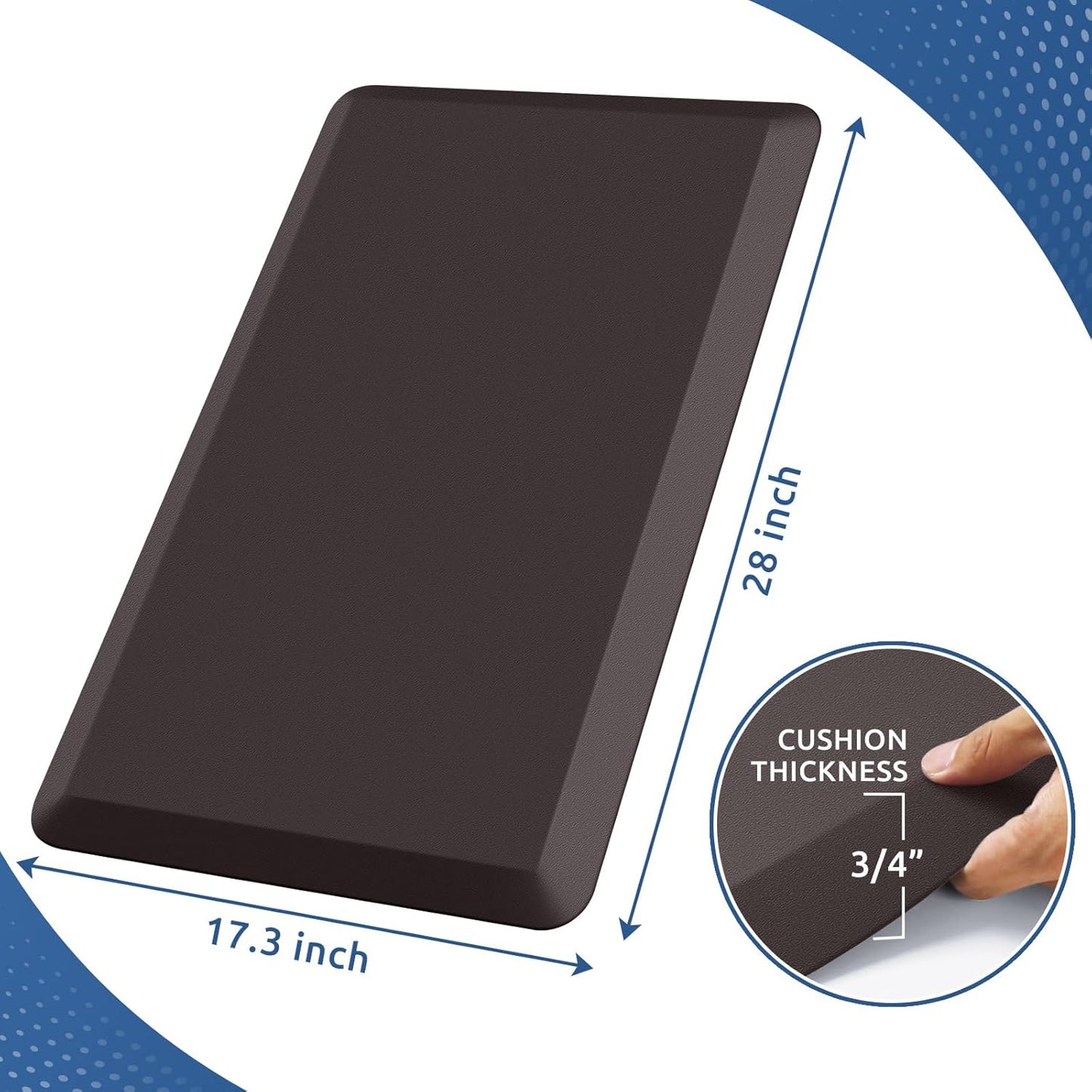 Anti-Ermüdungsmatte, Schokoladenbraun 71.1L x 43.9B x 1.9D cm