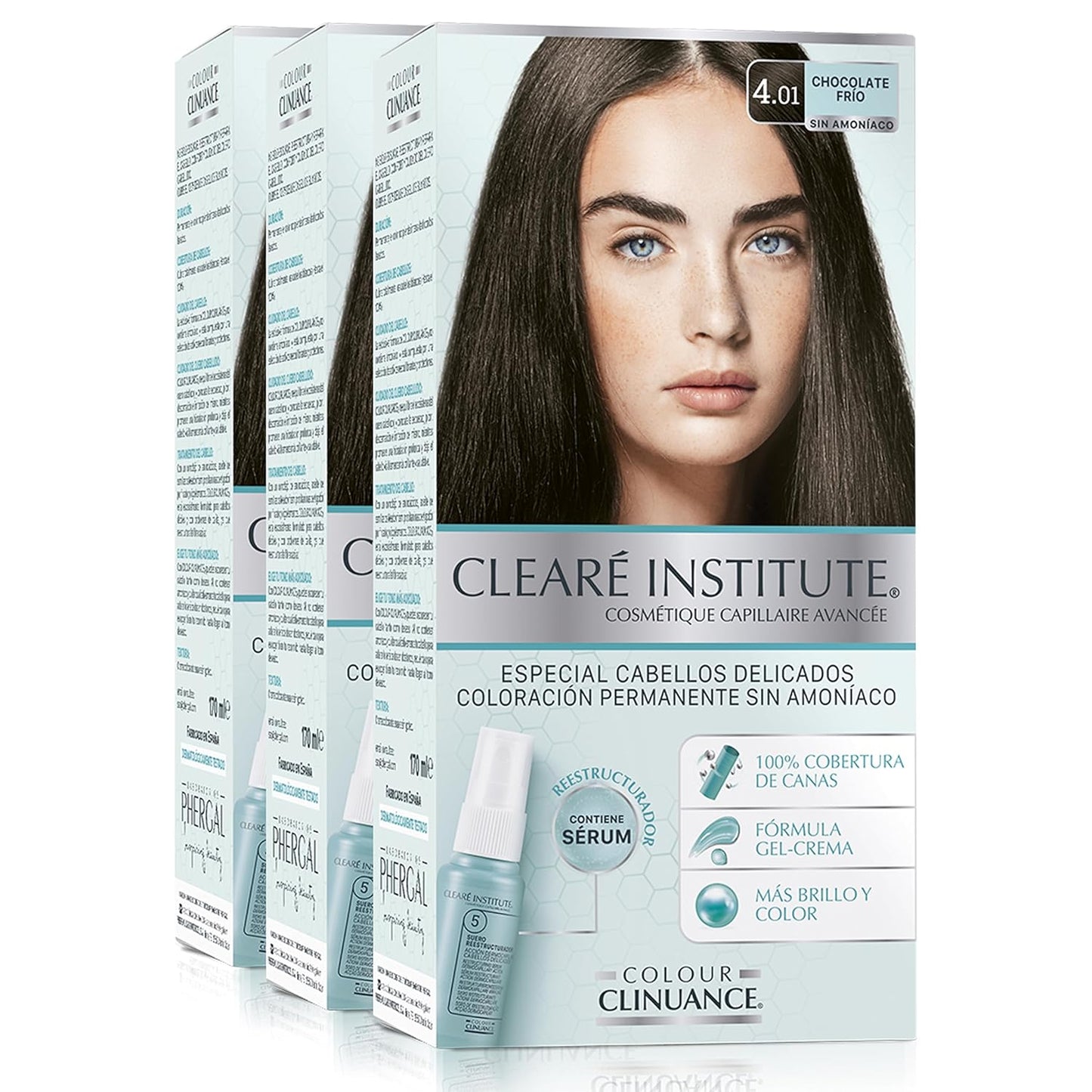Permanente Coloration ohne Ammoniak, 4.01 Kalte Schokolade, 170 ml (3er Pack)