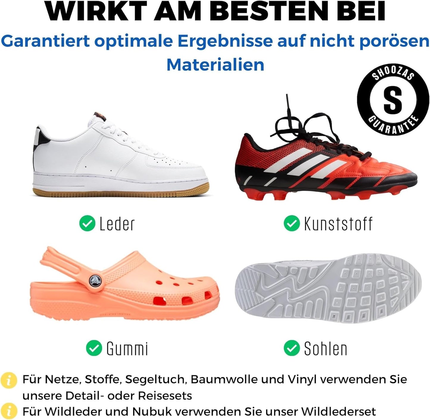 Schuhreinigungsset mit Schaumreiniger & Zubehör, Reinigungsset