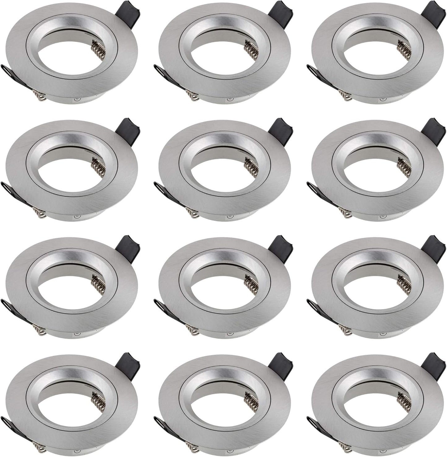 12er Set Einbaustrahler-Rahmen, Silber 12