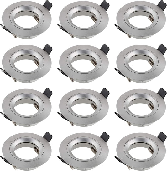 12er Set Einbaustrahler-Rahmen, Silber 12