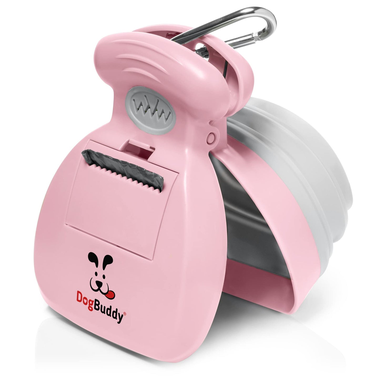 Tragbarer Hundekot-Scooper mit Beutelspender, Medium rose