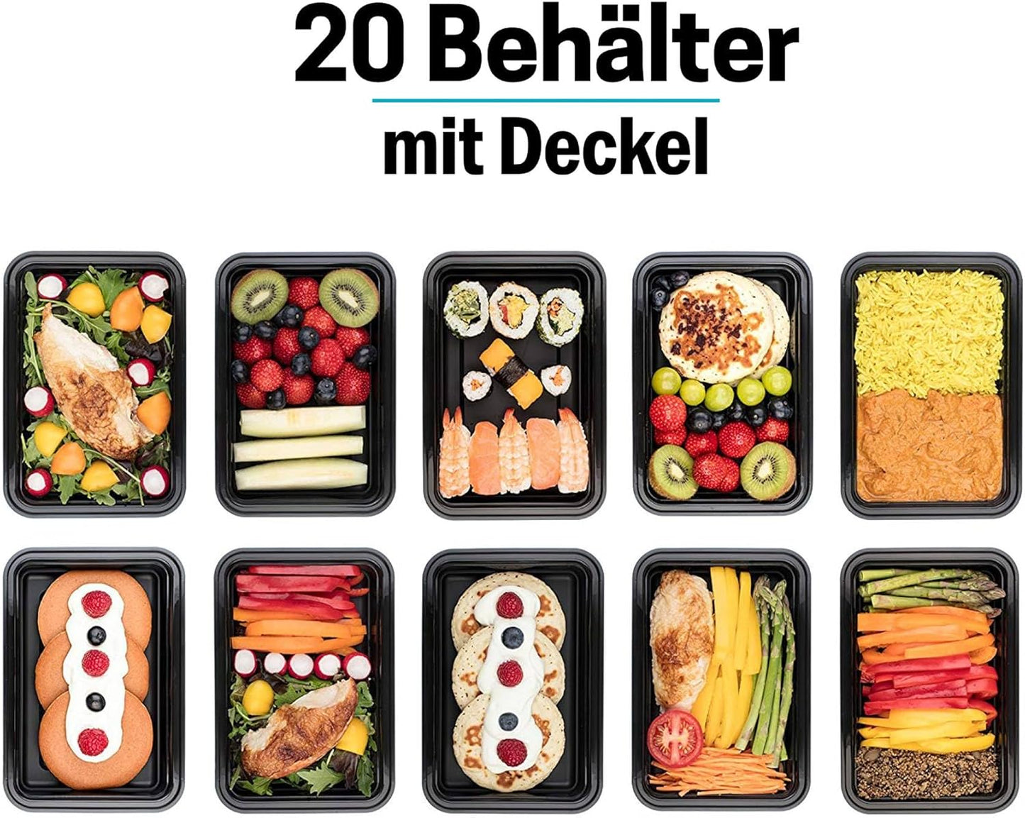 20-teiliges Meal Prep Container Set (mikrowellengeeignet), 20