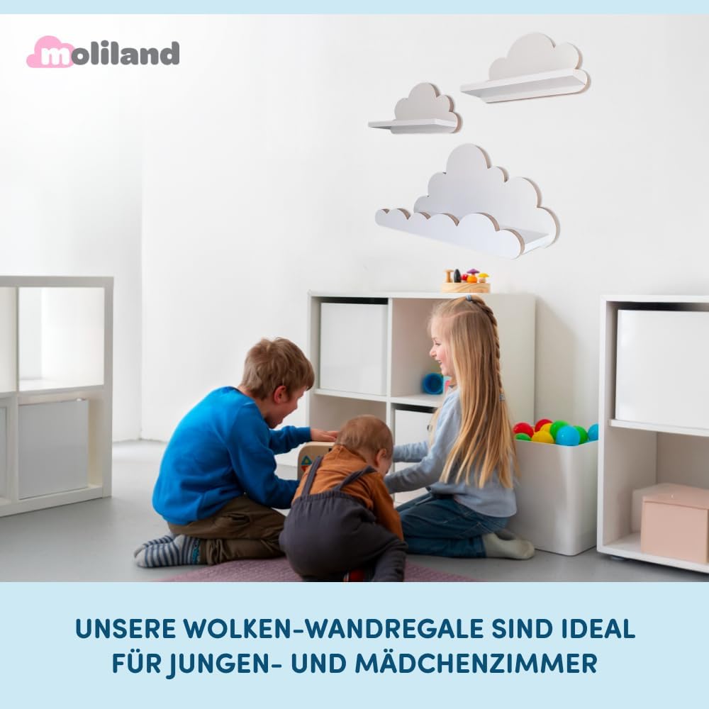 Wandregal-Set für Kinderzimmer (3-teilig), Minorka Elegance
