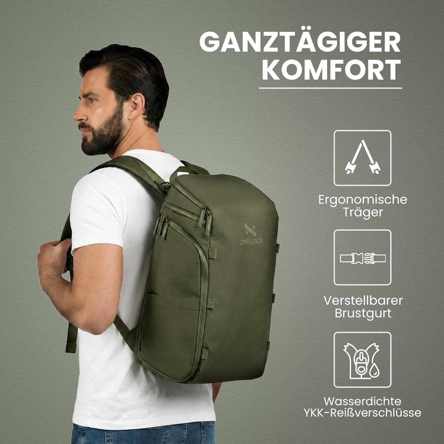 The Organizer Rucksack, Grün Einzel - 20L