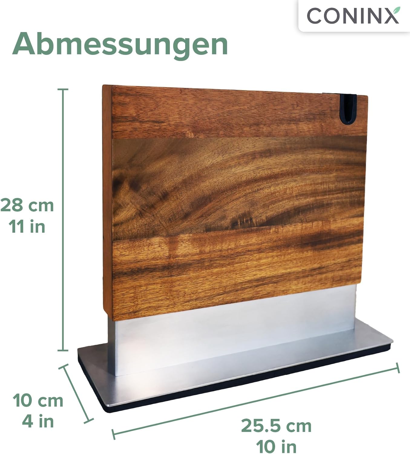 Magnetischer Messerblock mit integriertem Schärfer, Acacia Double-Sided