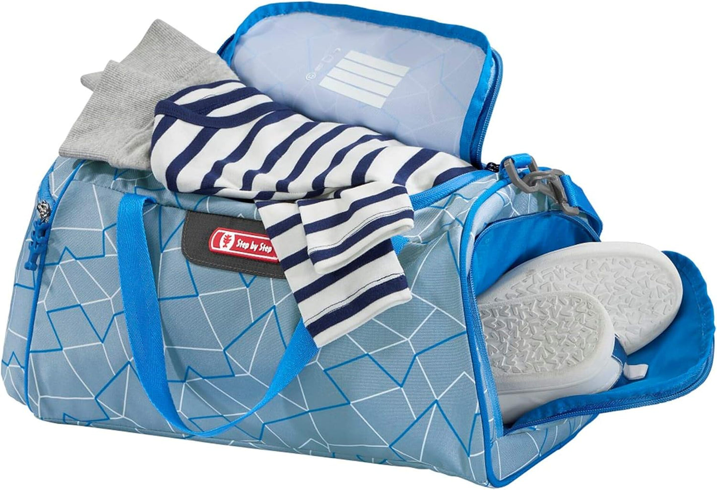 Sporttasche mit Nasswäschefach, Blau-grau
