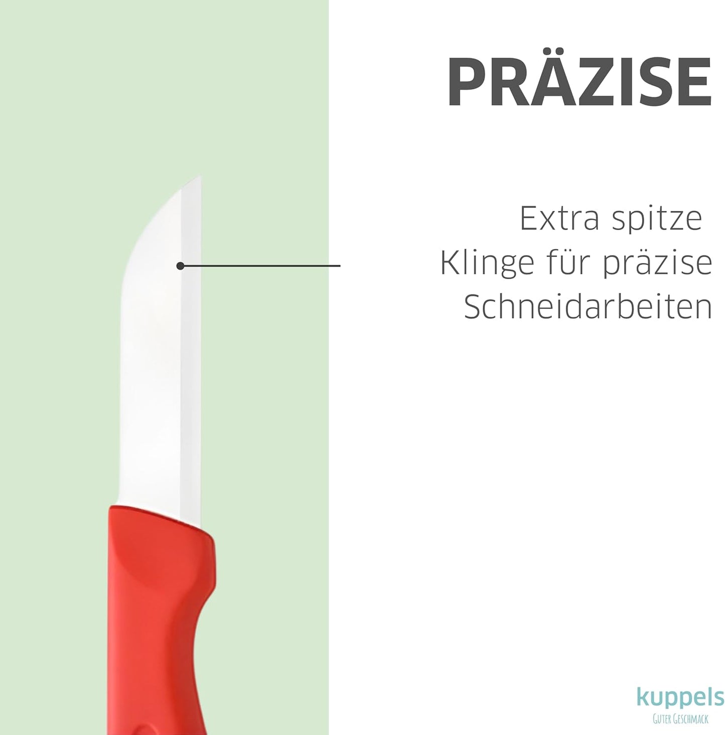 9-teiliges Küchenmesser-Set, Rot Kurz