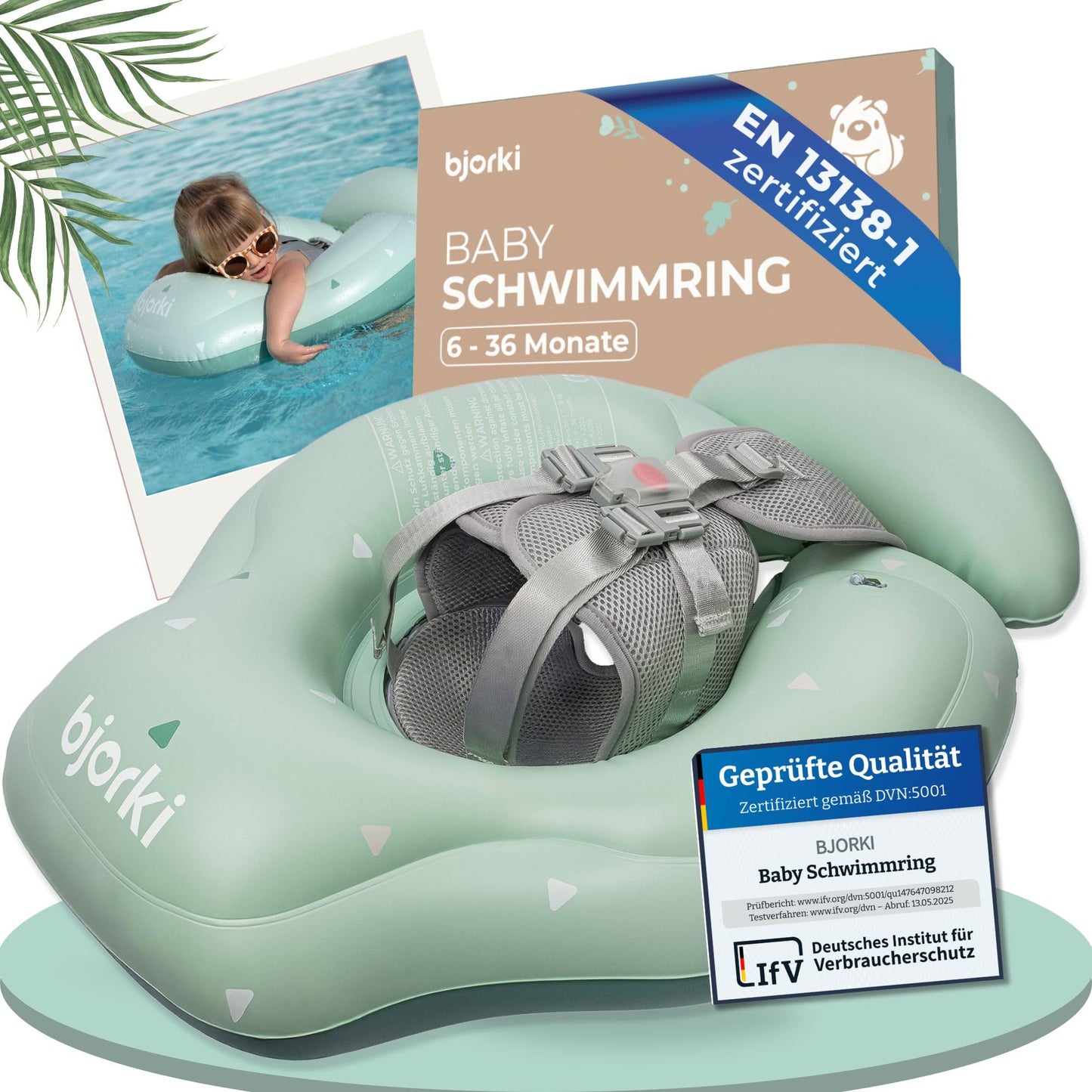 Schwimmring für Babys, Mint Green
