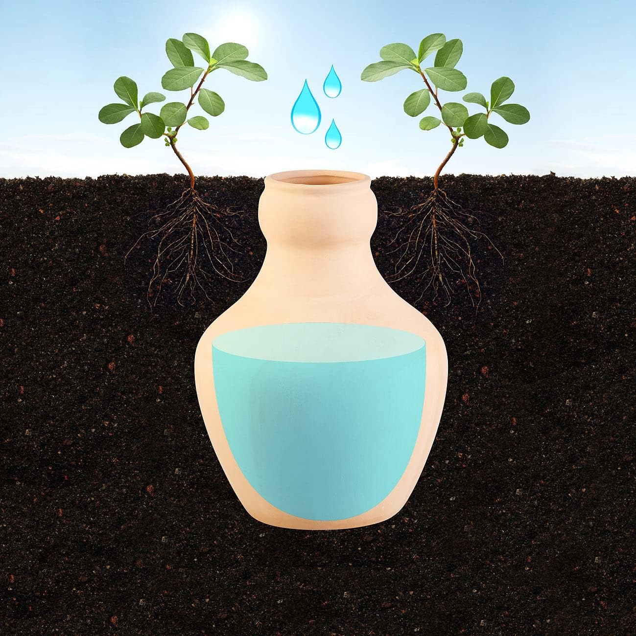 3er-Set Bewässerungskugeln Olla für Gartenbeete