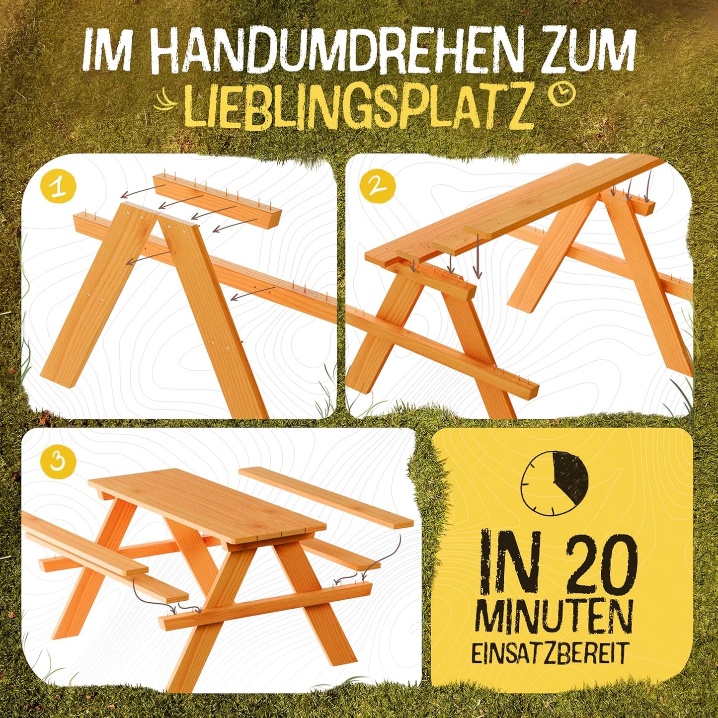Kindersitzgruppe mit Polsterauflage für Garten