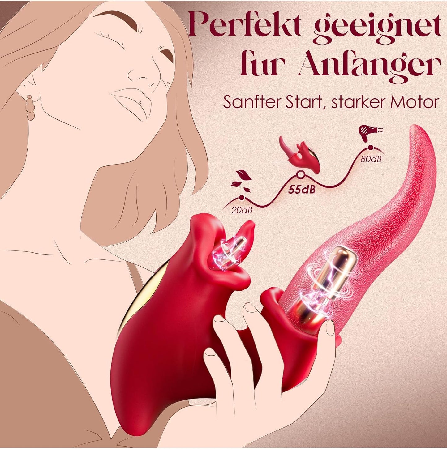3-in-1 Zungenvibrator, Hautfarbe