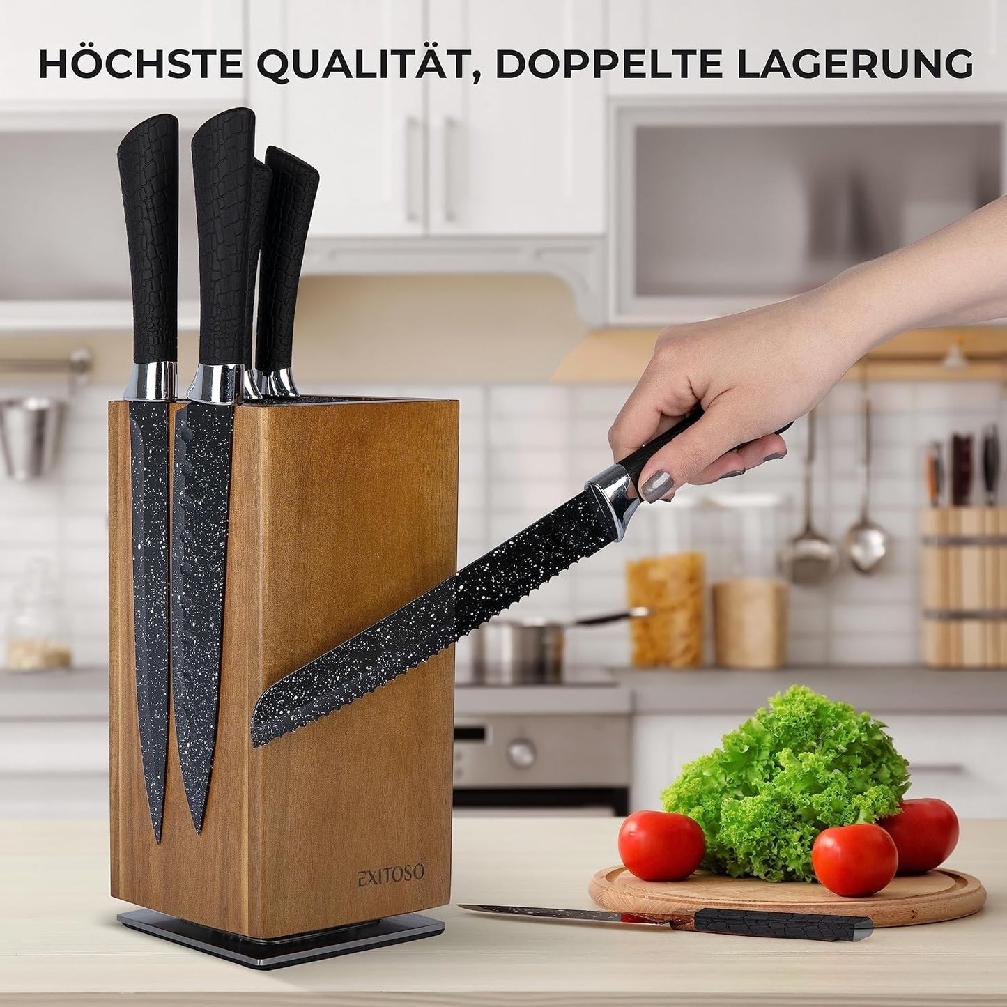Magnetischer Messerblock, Akazienholz|Messerblock