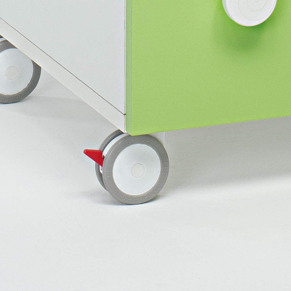 Gummierte Räder für Kinderbetten, 4 Stück, Weiss 4 Unità (Confezione da 1)