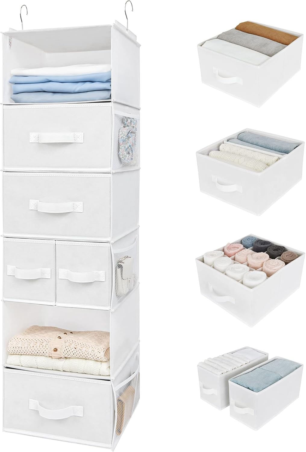 Schrank Hängeorganizer mit 5 Schubladen, Weiss