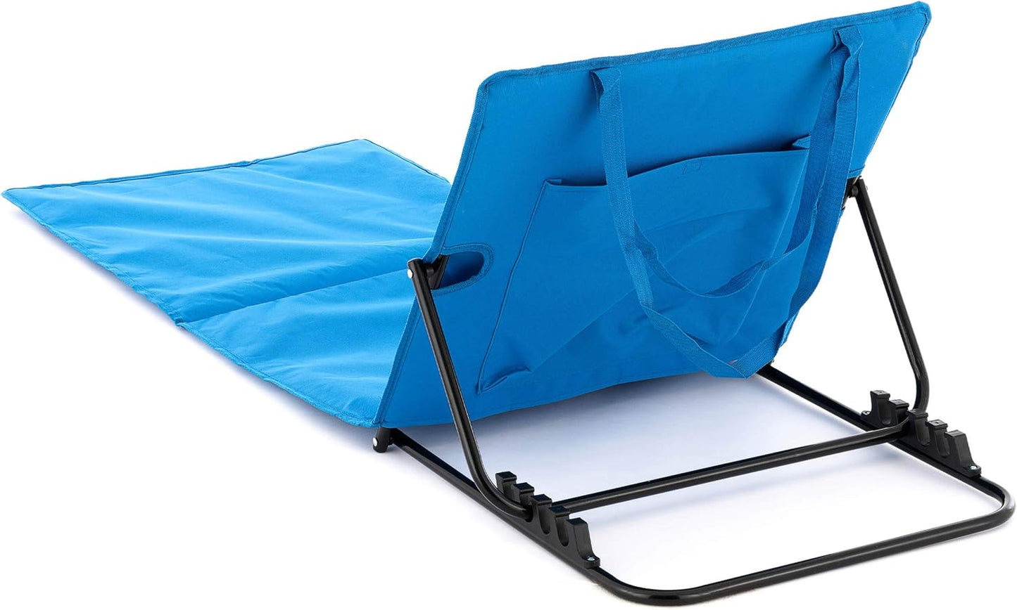 2-teiliges Strandmatten-Set mit verstellbarer Rückenlehne und Tasche, Blau