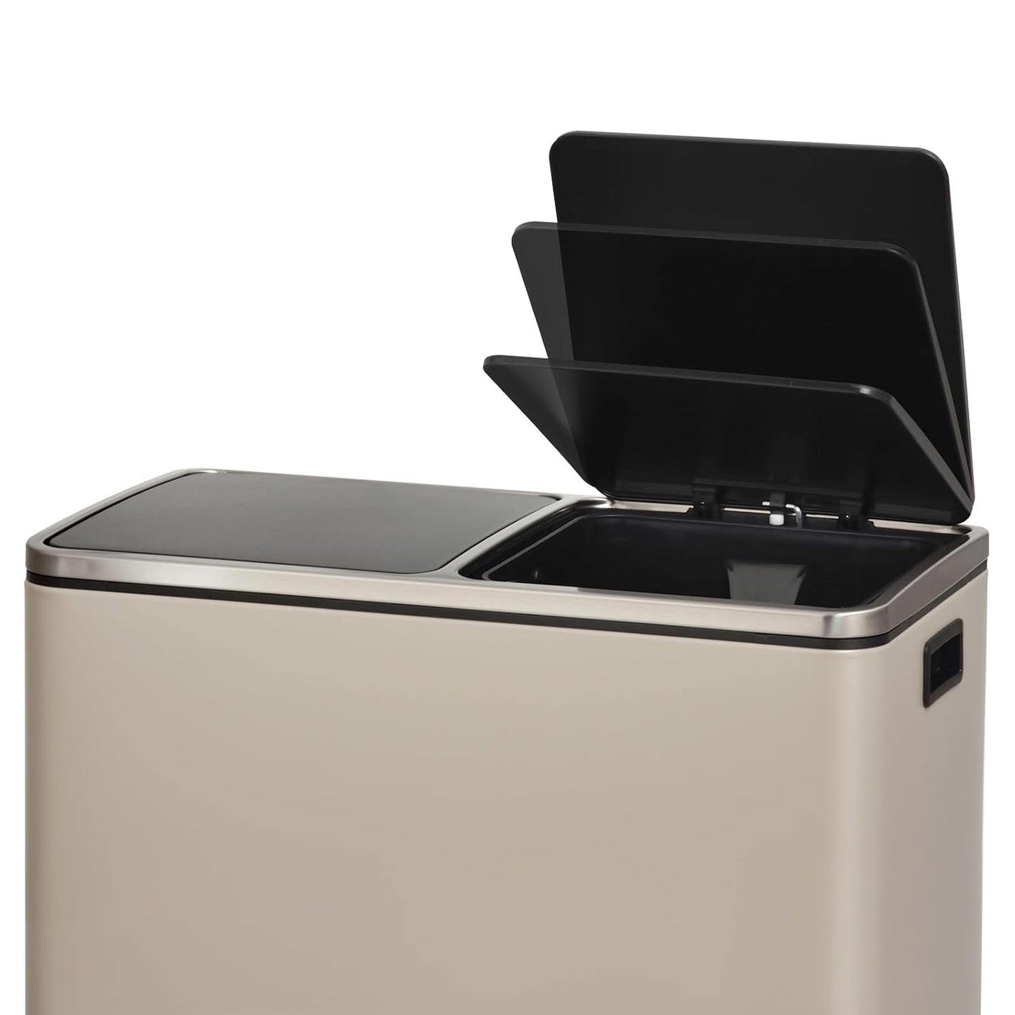TM2X24 Treteimer mit Mülltrennsystem und Softclose (2 Fächer á 24 L), Taupe TM2X24
