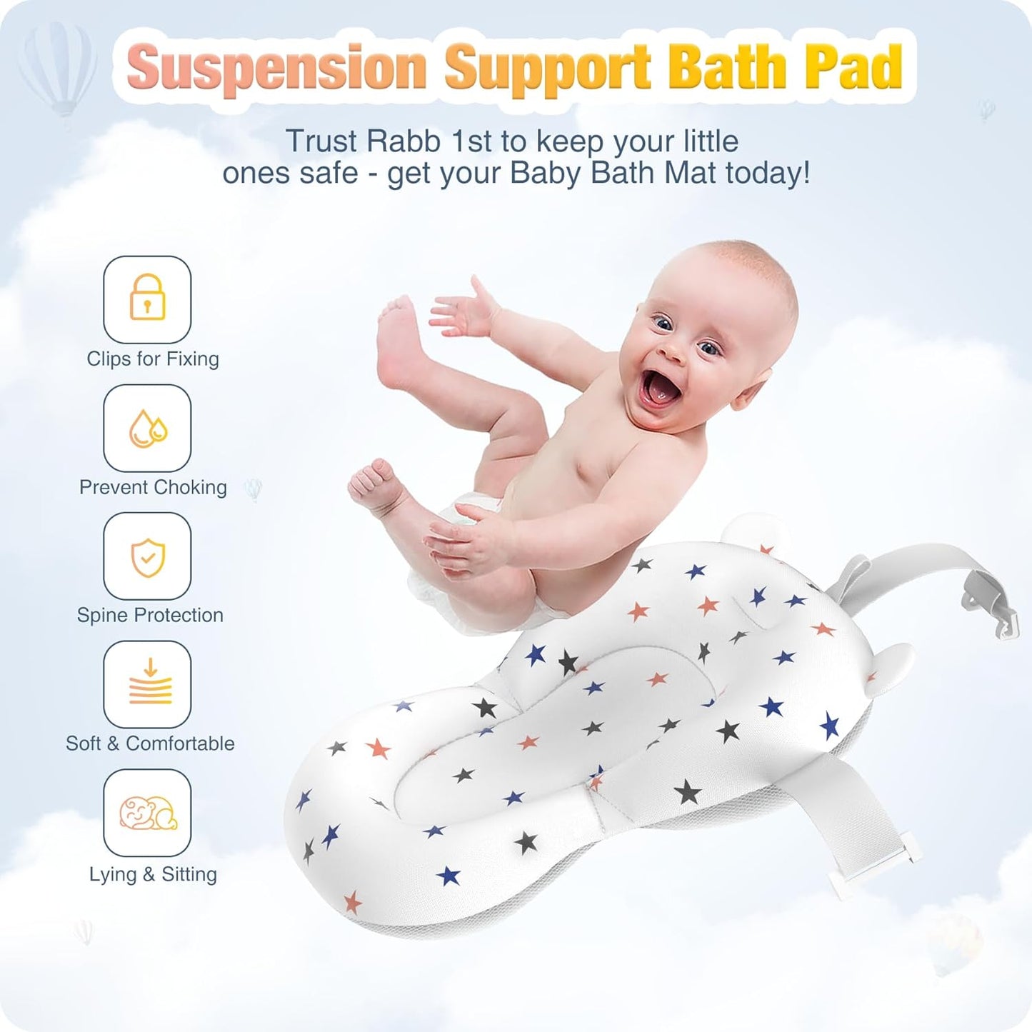 Faltbare Babybadewanne mit Rutschmatte und Abflussloch, Rosa