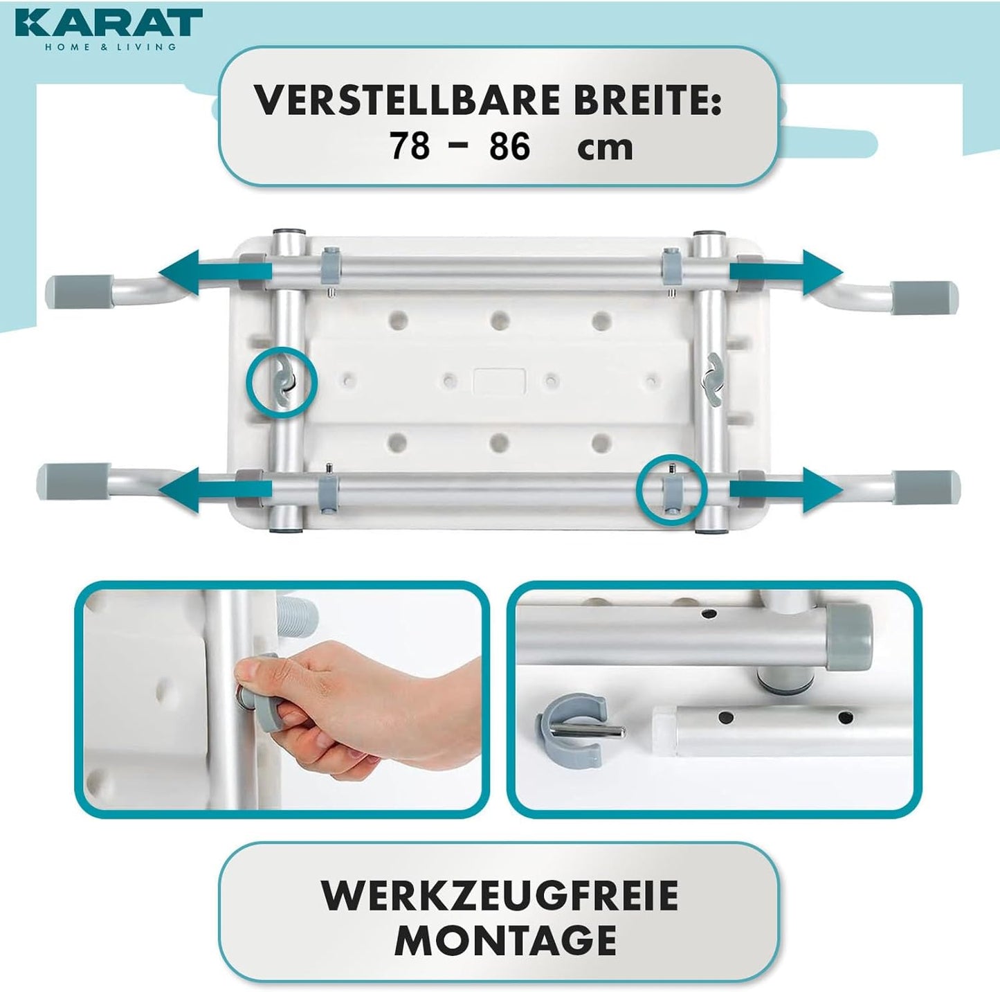Badewannensitz Levi, verstellbar 78-86 cm
