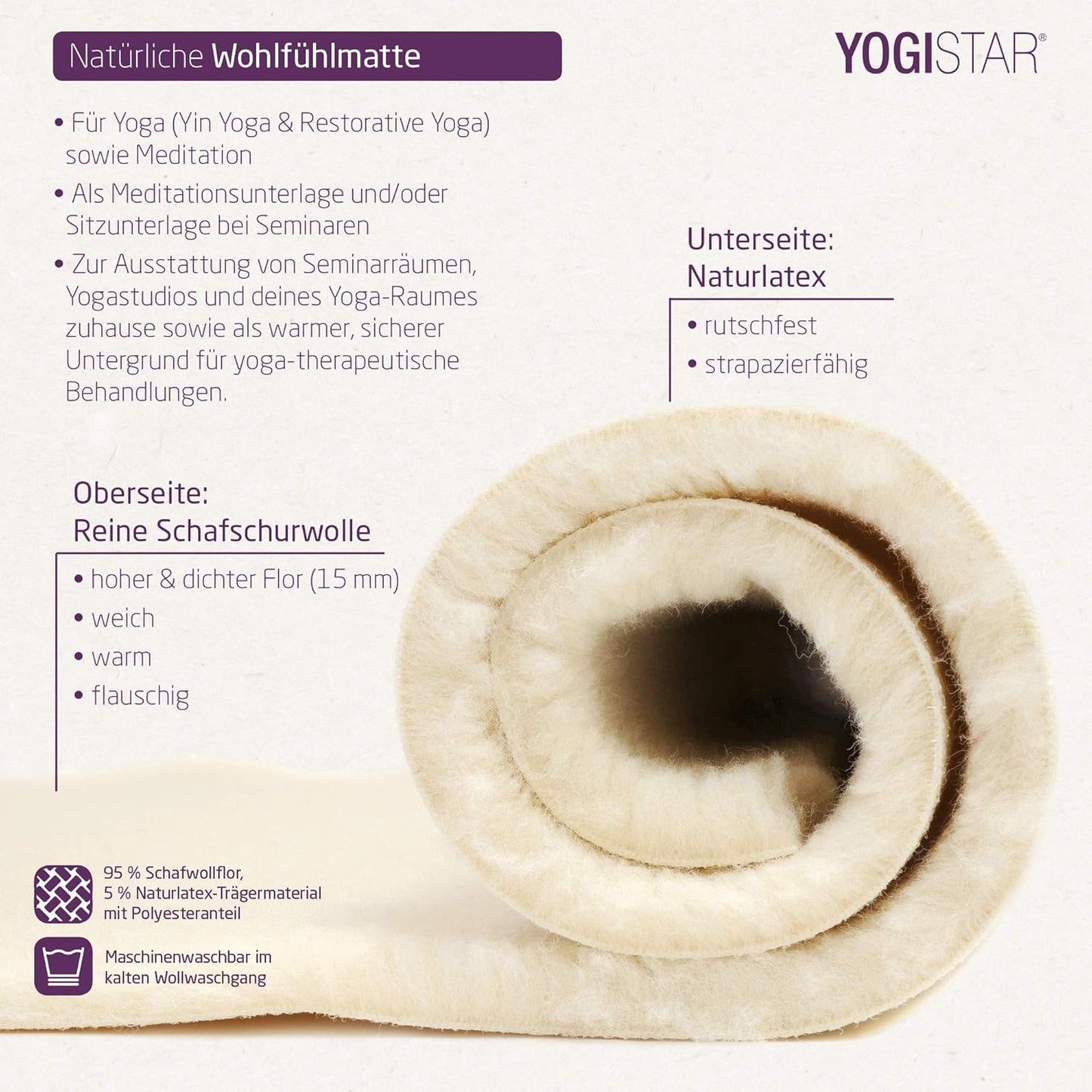 Yogamatte aus Schurwolle