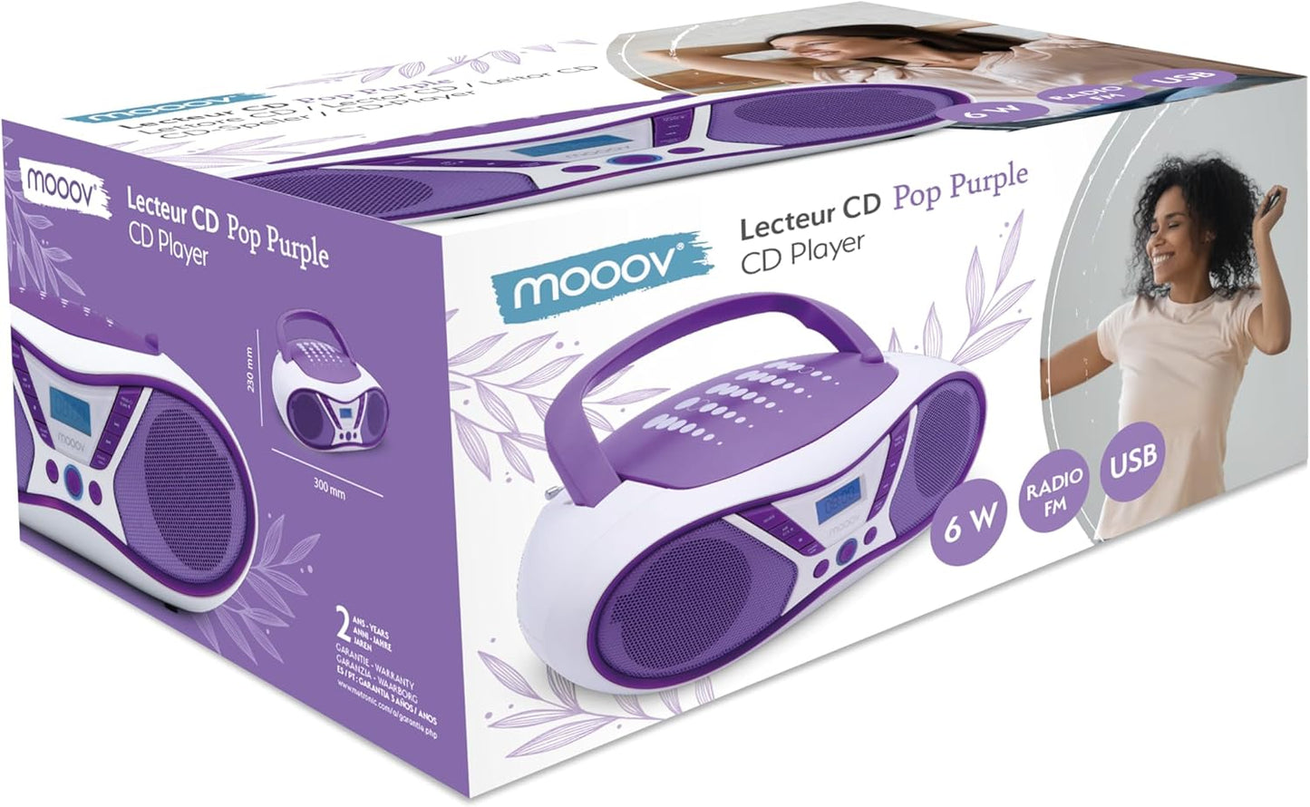 Tragbarer CD-Player, Purple & White