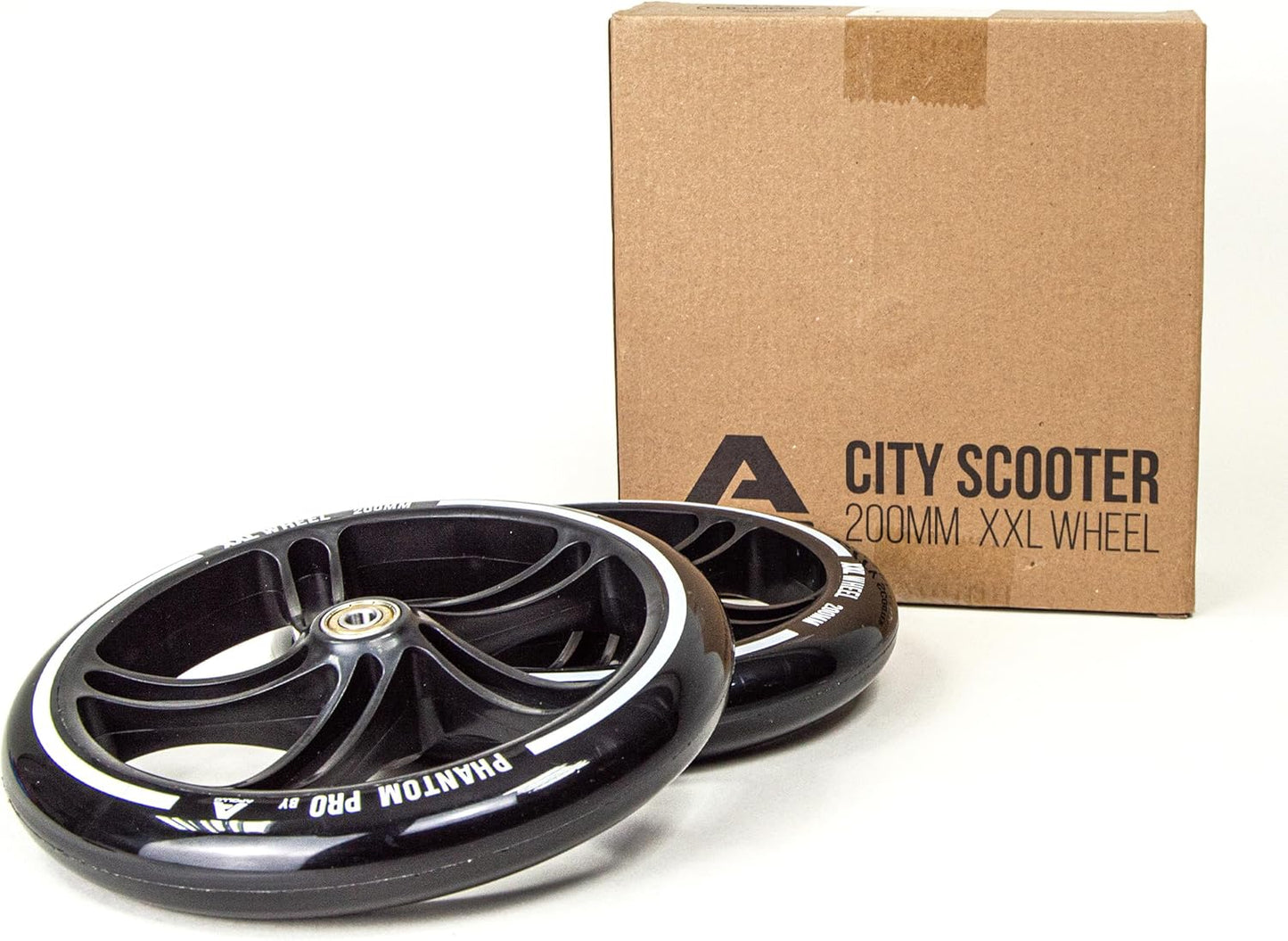 City Scooter Ersatzräder-Set, Ersatzräder 200mm - SCHWARZ