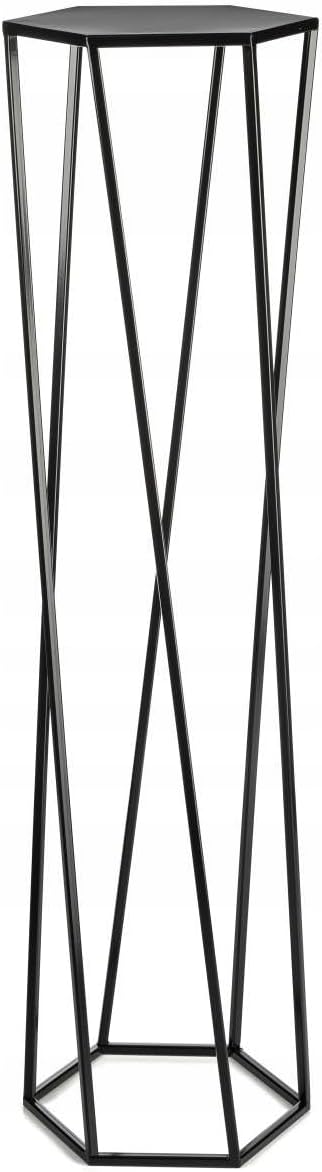 Sechseckiger Blumenständer, 100 cm, Schwarz