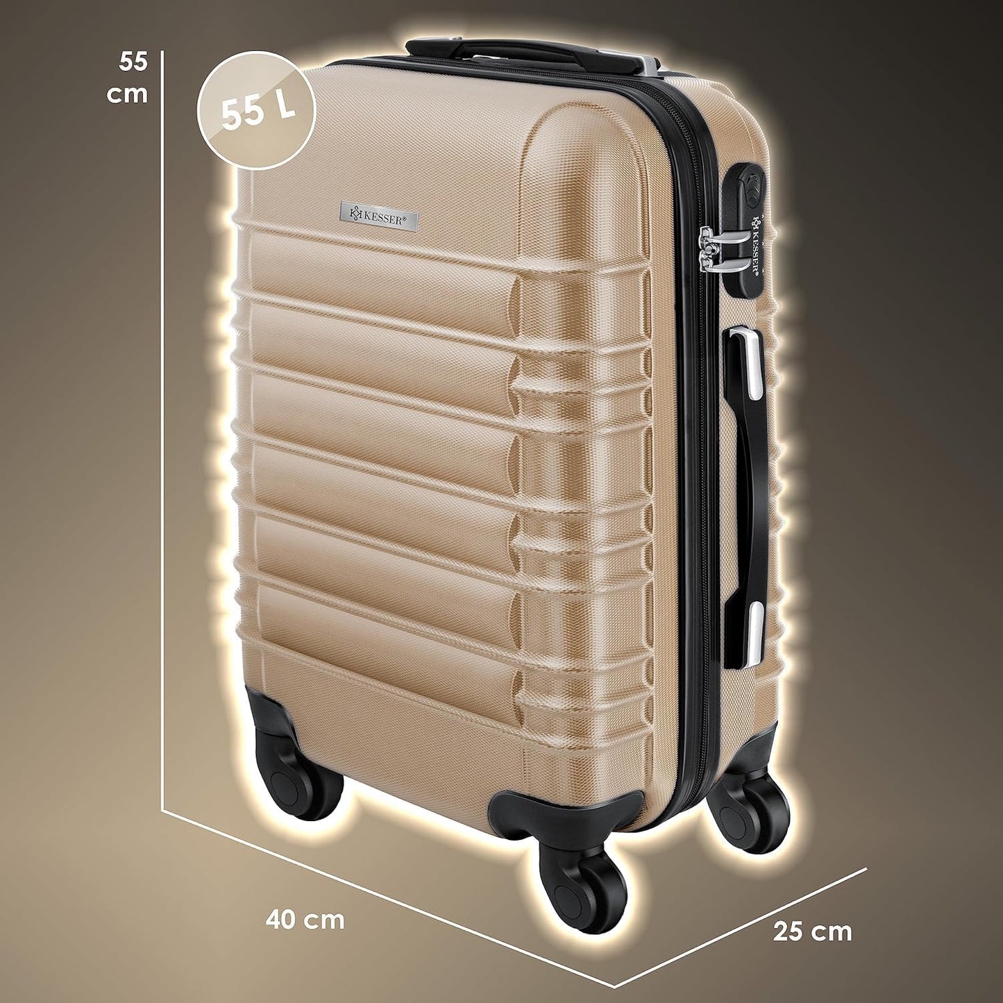 Handgepäck-Reisekoffer, Handgepäck 55cm - 55L Champagne