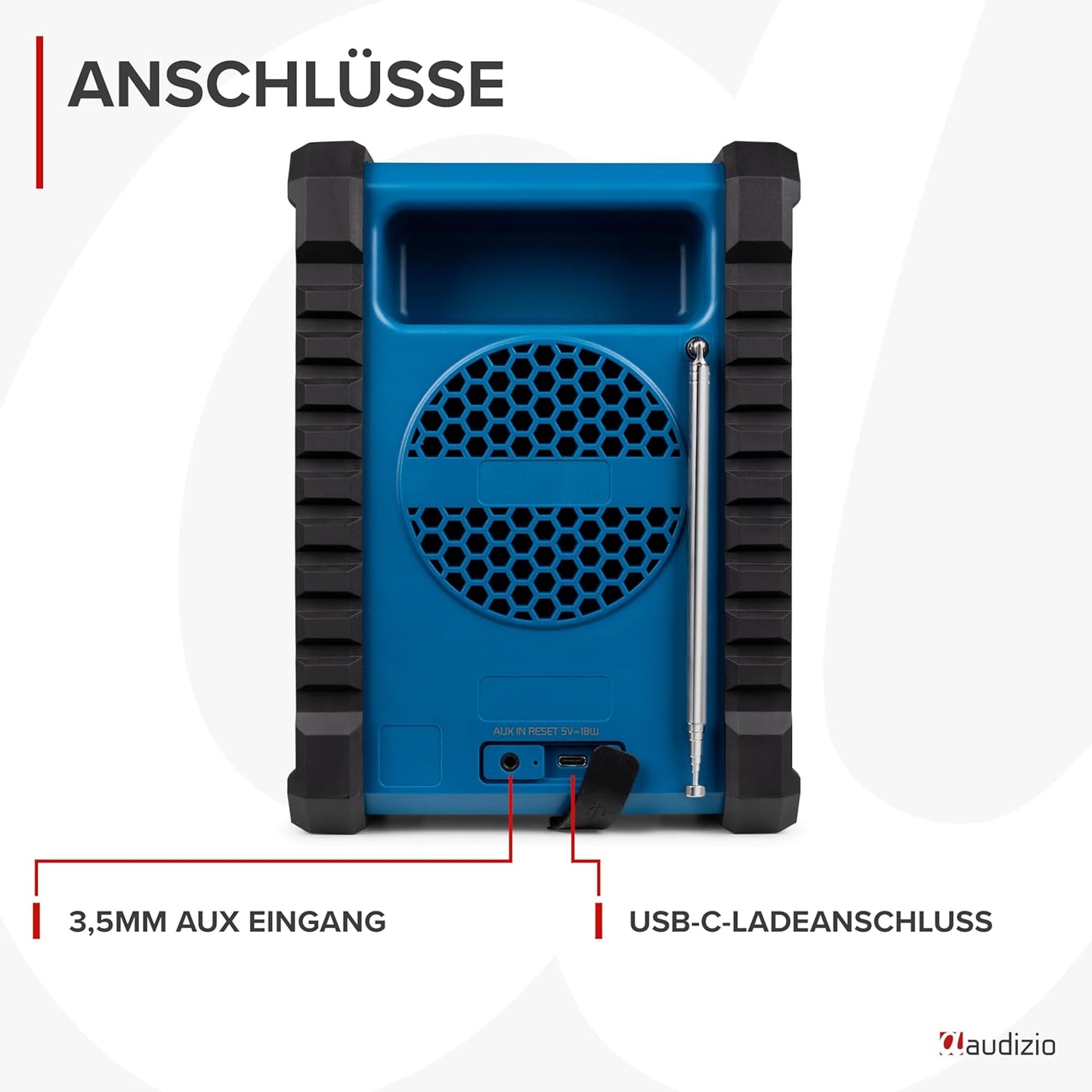 Baustellenradio DAB+ mit Bluetooth, Jobsite
