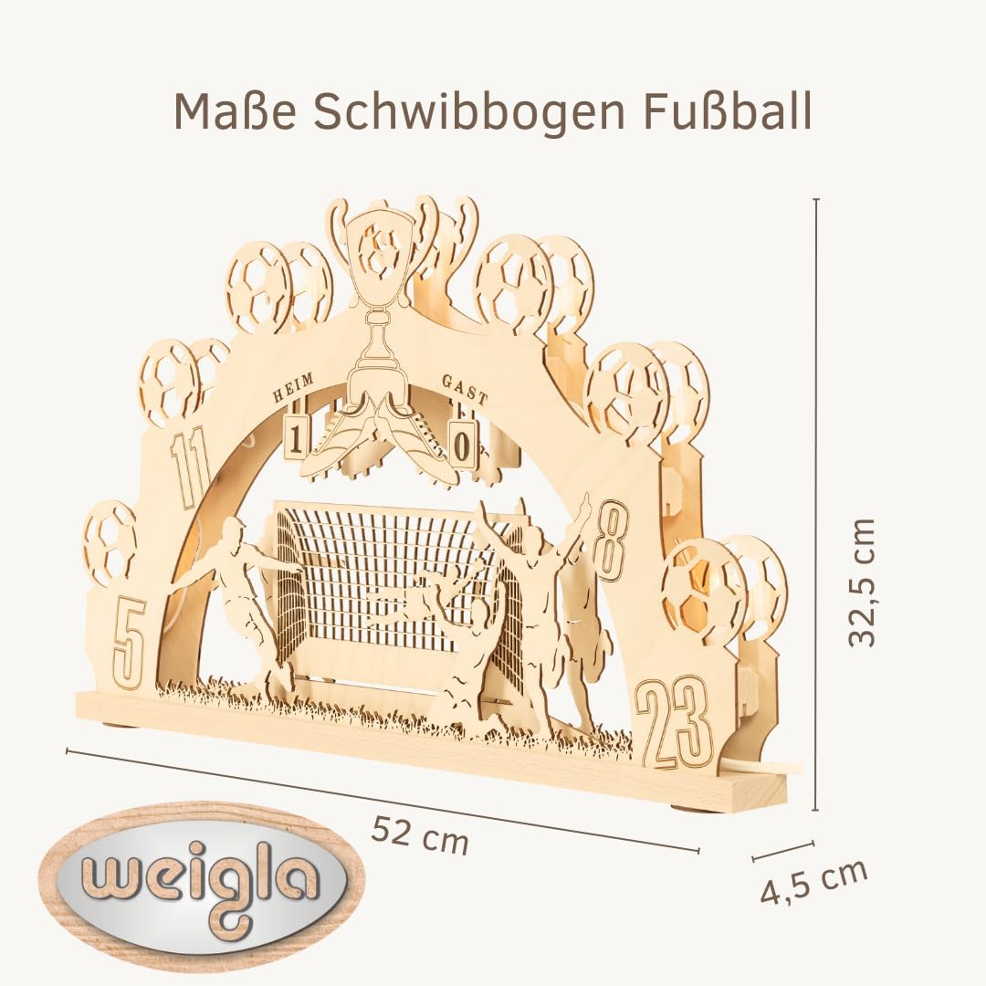 LED Schwibbogen Fussballmotiv mit 7 Lampen, 0.2 Watt