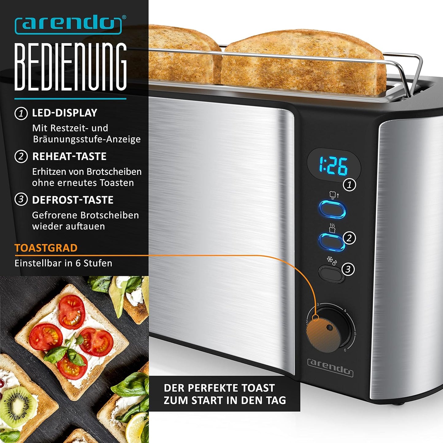 2-teiliges Frühstücks-Set: Wasserkocher Elegant & Toaster Frukost