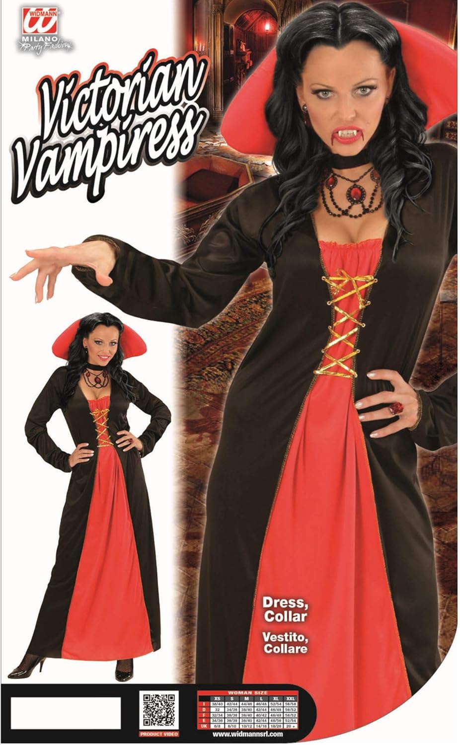 Kostüm viktorianische Vampirin für Halloween, XL