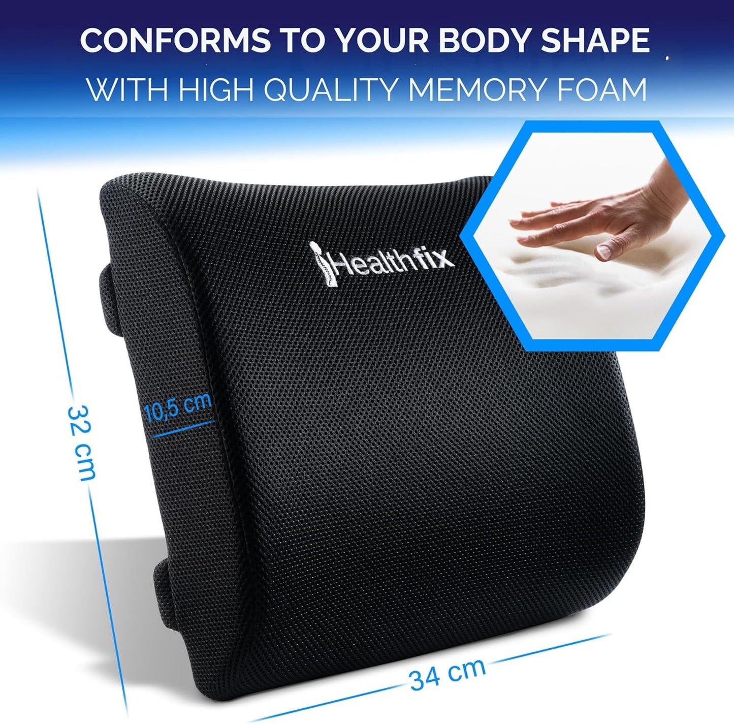 Ergonomisches Lendenkissen mit Memory-Schaum (Medium), Memory-Schaum Lendenkissen Medium (70-90 KG)