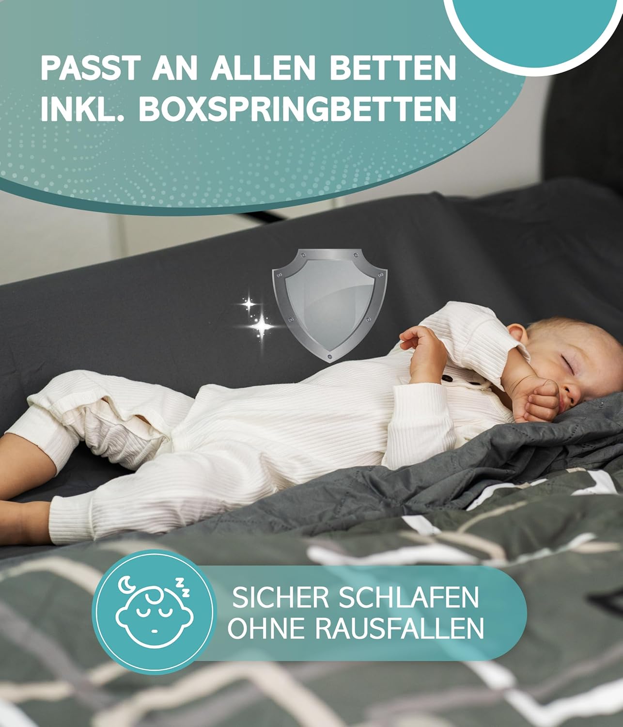 Aufblasbarer Rausfallschutz 180cm Bett-Reiseset, [180cm Länge] Einzel-Set