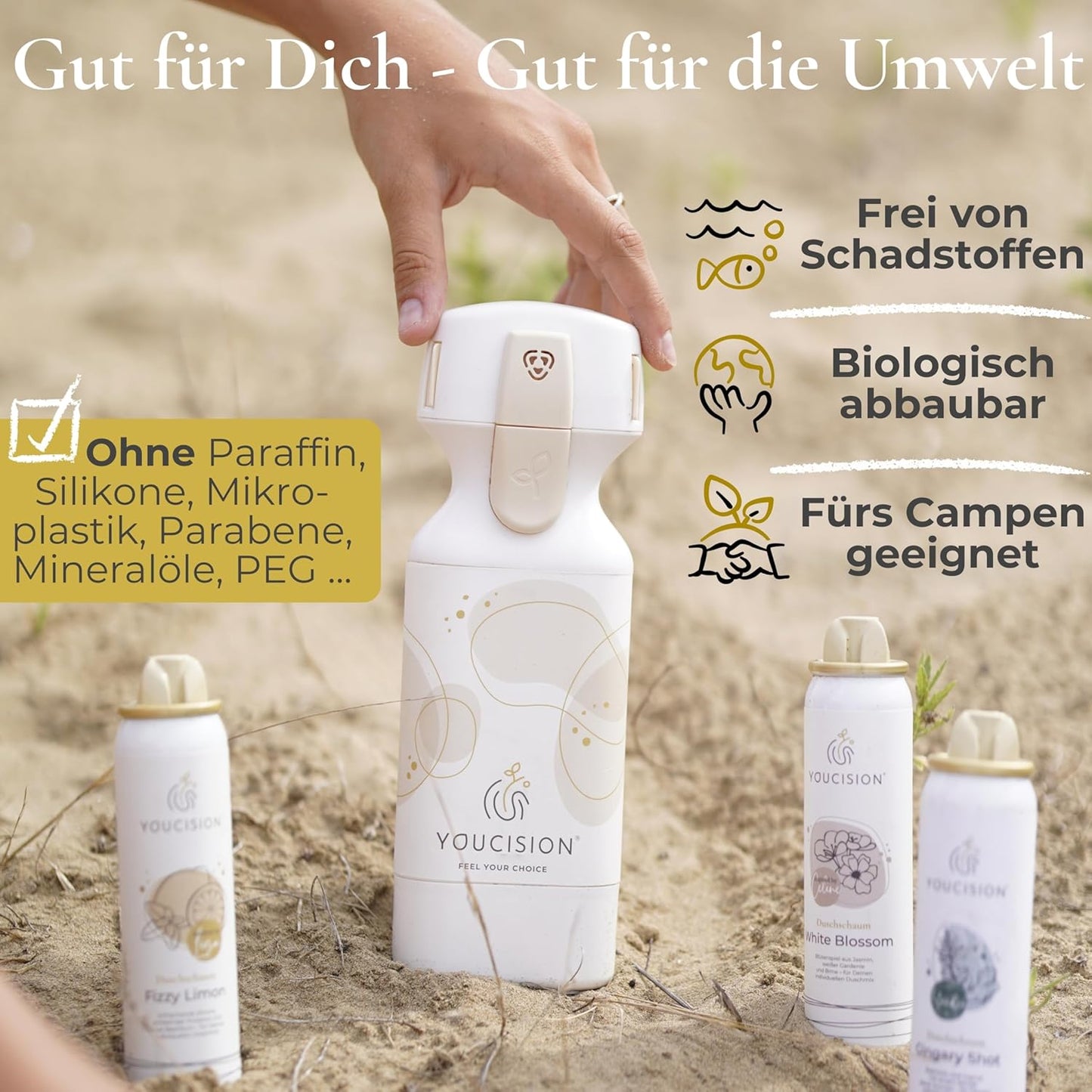 3-in-1 Duschschaum Spender Starter-Set, nachfüllbar, Duftreise Starter-Set 1 stück (1er Pack)