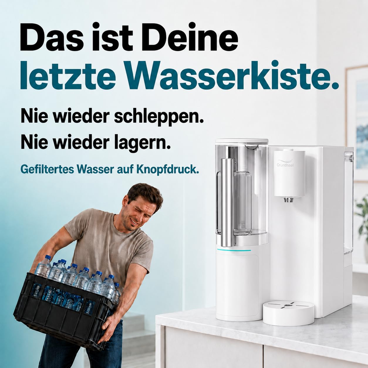 Auftisch Umkehrosmoseanlage Aqualiva Elan mit Heisswasserspender, Osmoseanlage: Weiss