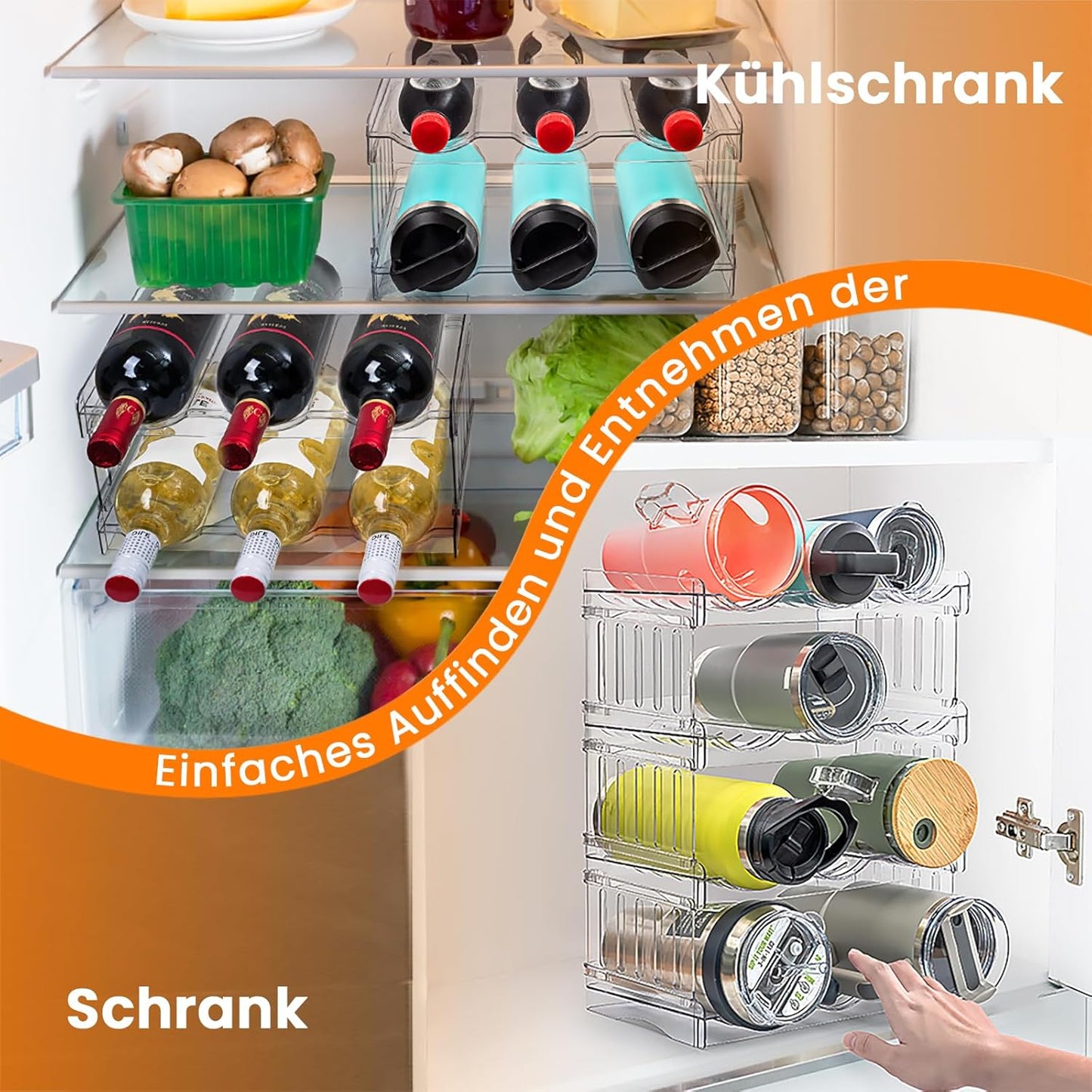 Stapelbares Flaschenregal für 12 Flaschen, 4 Schichten-12 Flaschen