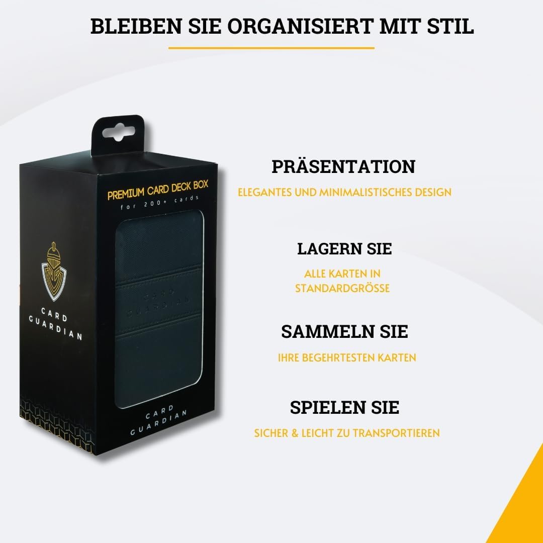 Premium Deck Sammelkarten Box für 200 Karten, Schwarz