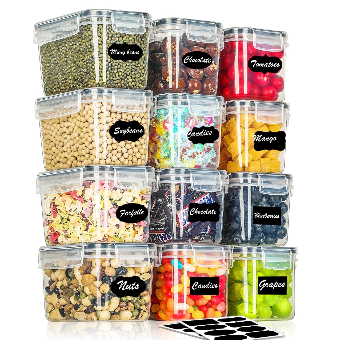 Luftdichte Vorratsdosen-Set (12 Stück, 0.8 L), 12 Set (0.8 L)