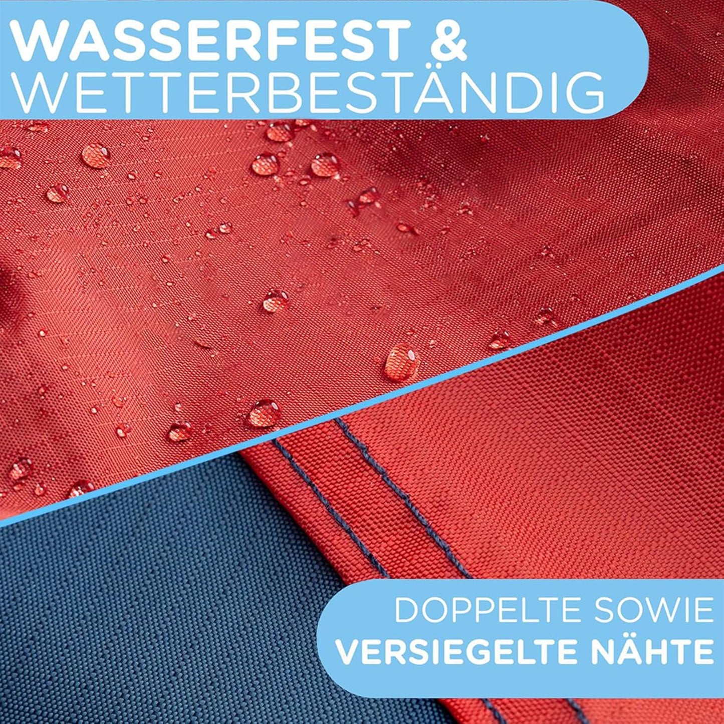 Abdeckung für Veloanhänger, Rot-blau
