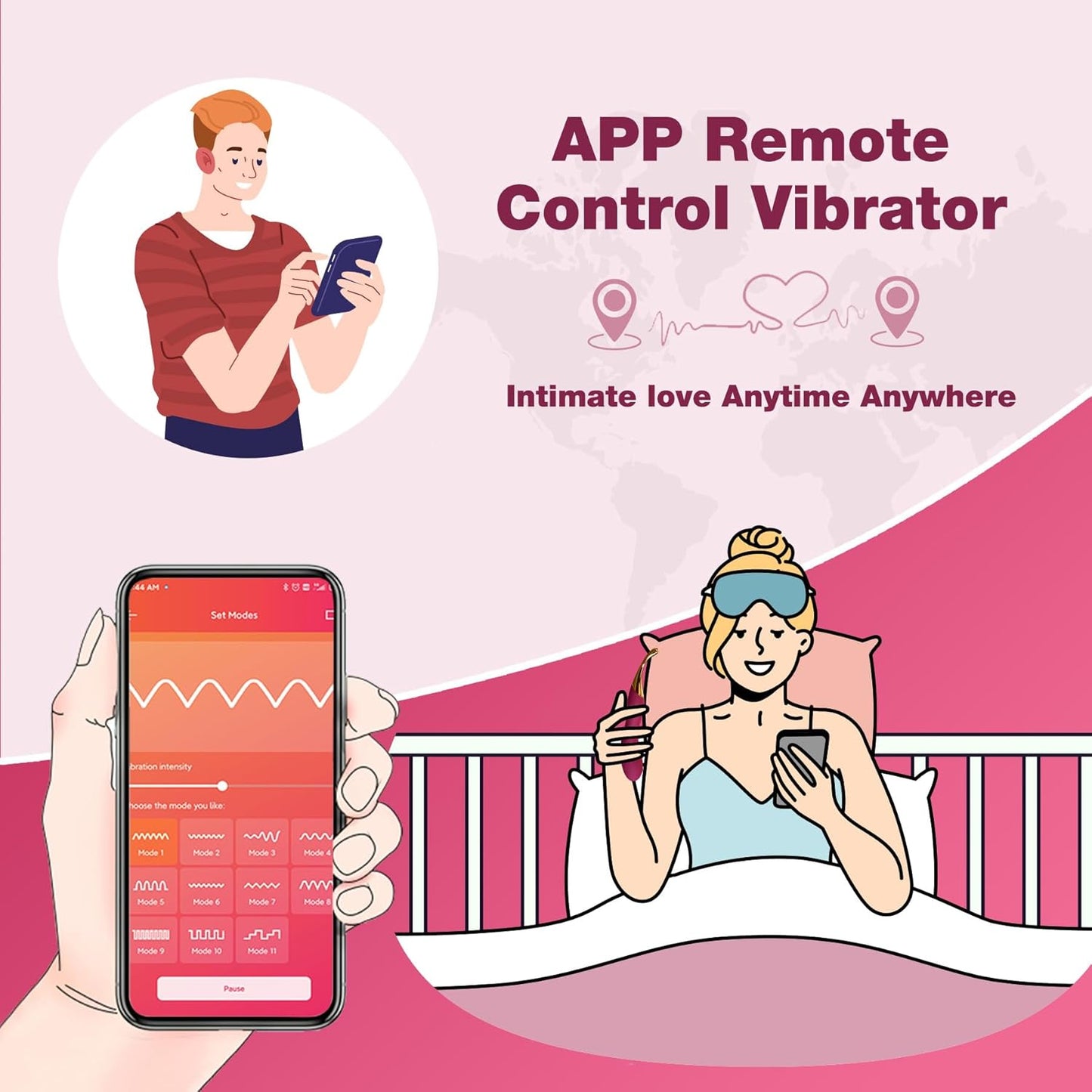 3-in-1 Vibrator mit App & Fernbedienung, XXL