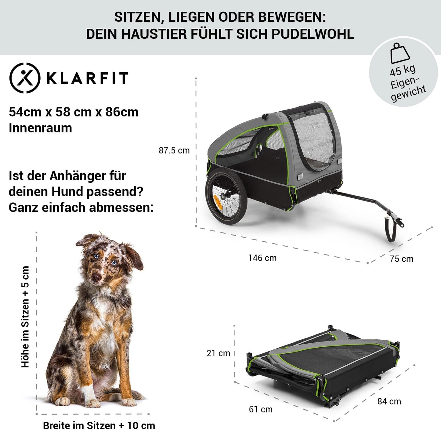 Husky City - 2-in-1 Veloanhänger, Grün, Husky