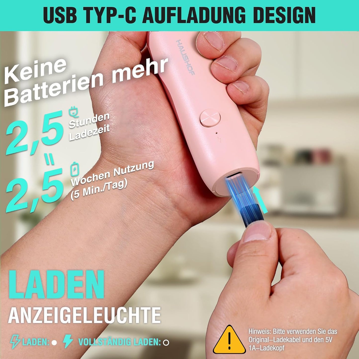 Hand-Milchschäumer mit Ständer, Rosa